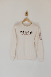 Love Well Faces Crew Sweatshirt in Off White