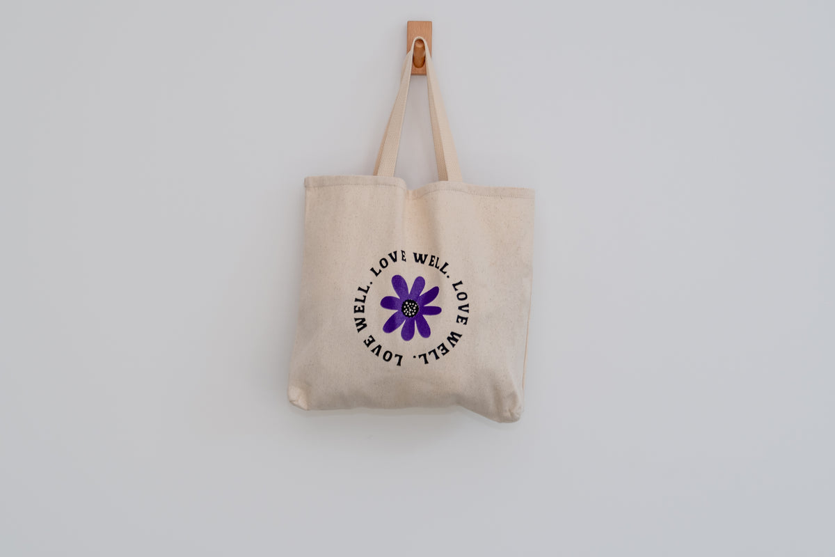 Love Well Flower Tote Bag in Natural