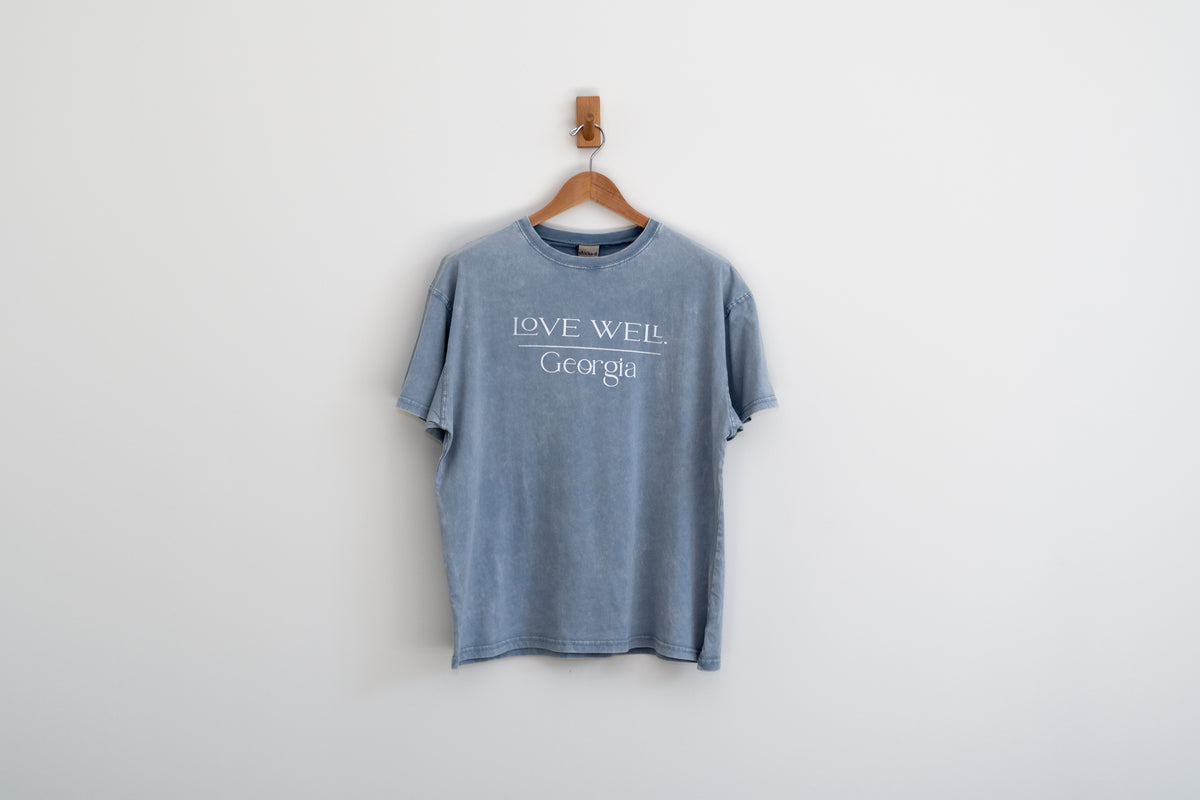 Love Well Georgia Tee in Faded Denim