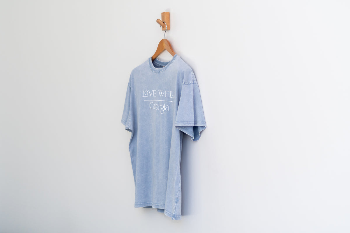 Love Well Georgia Tee in Faded Denim