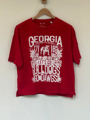 Love Well Georgia Vintage Logo Boxy Tee in Red