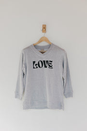 Love Well Groovy Warm Up V-Neck in Gray Heather