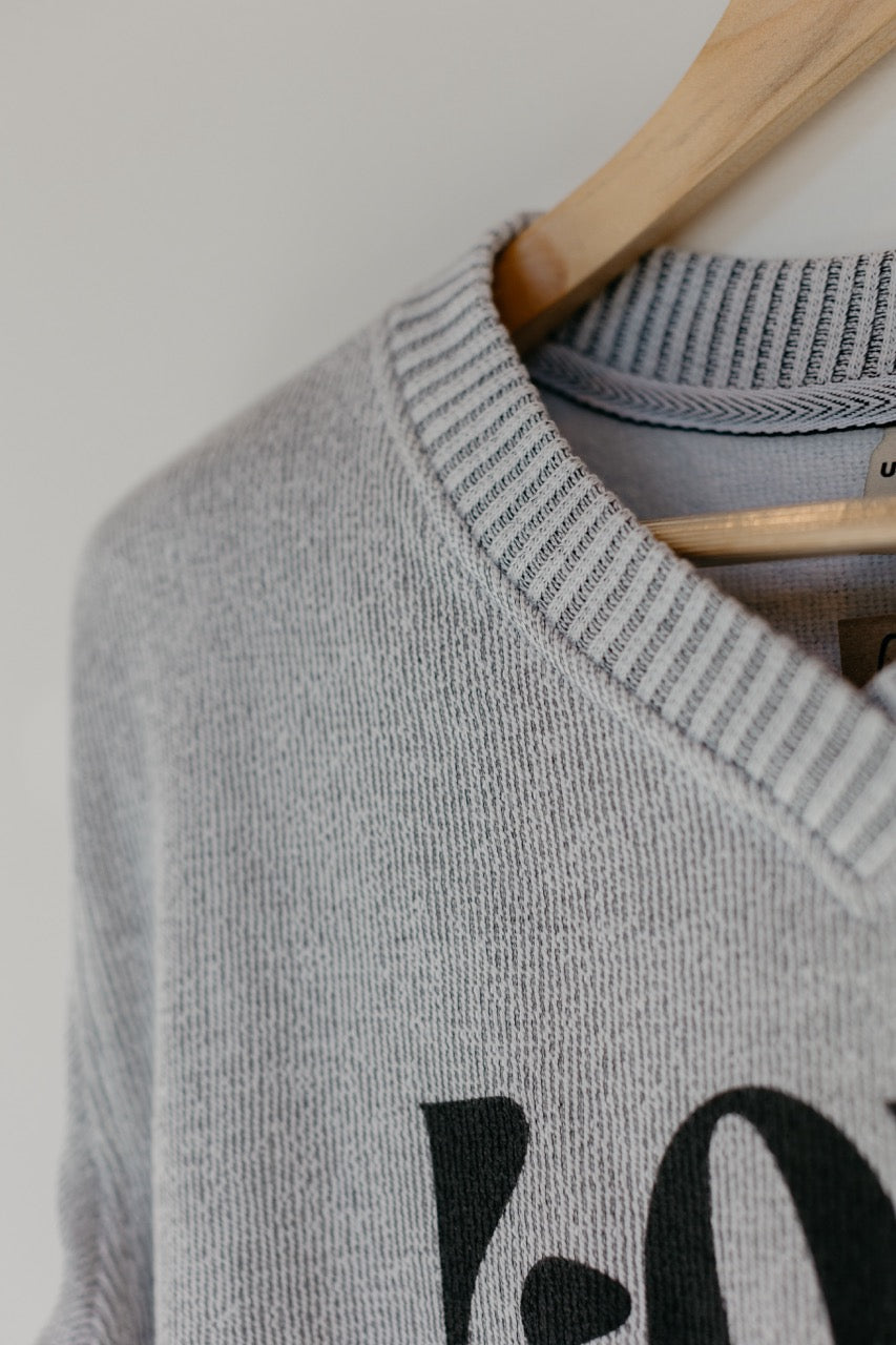 Love Well Groovy Warm Up V-Neck in Gray Heather