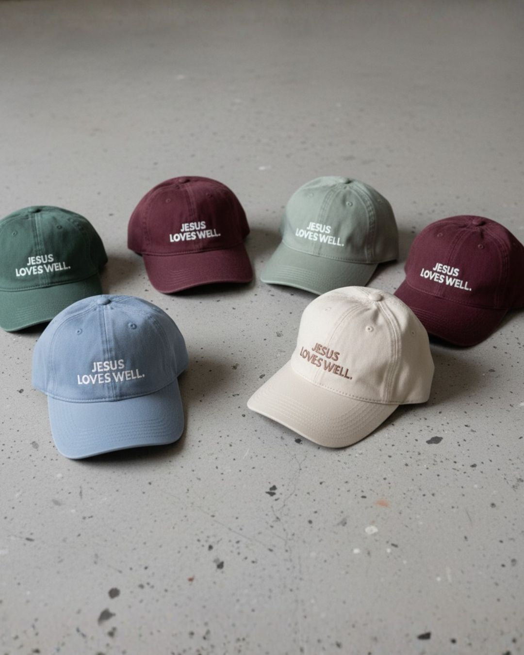 Love Well Jesus Loves Well Collegiate Baseball Hat