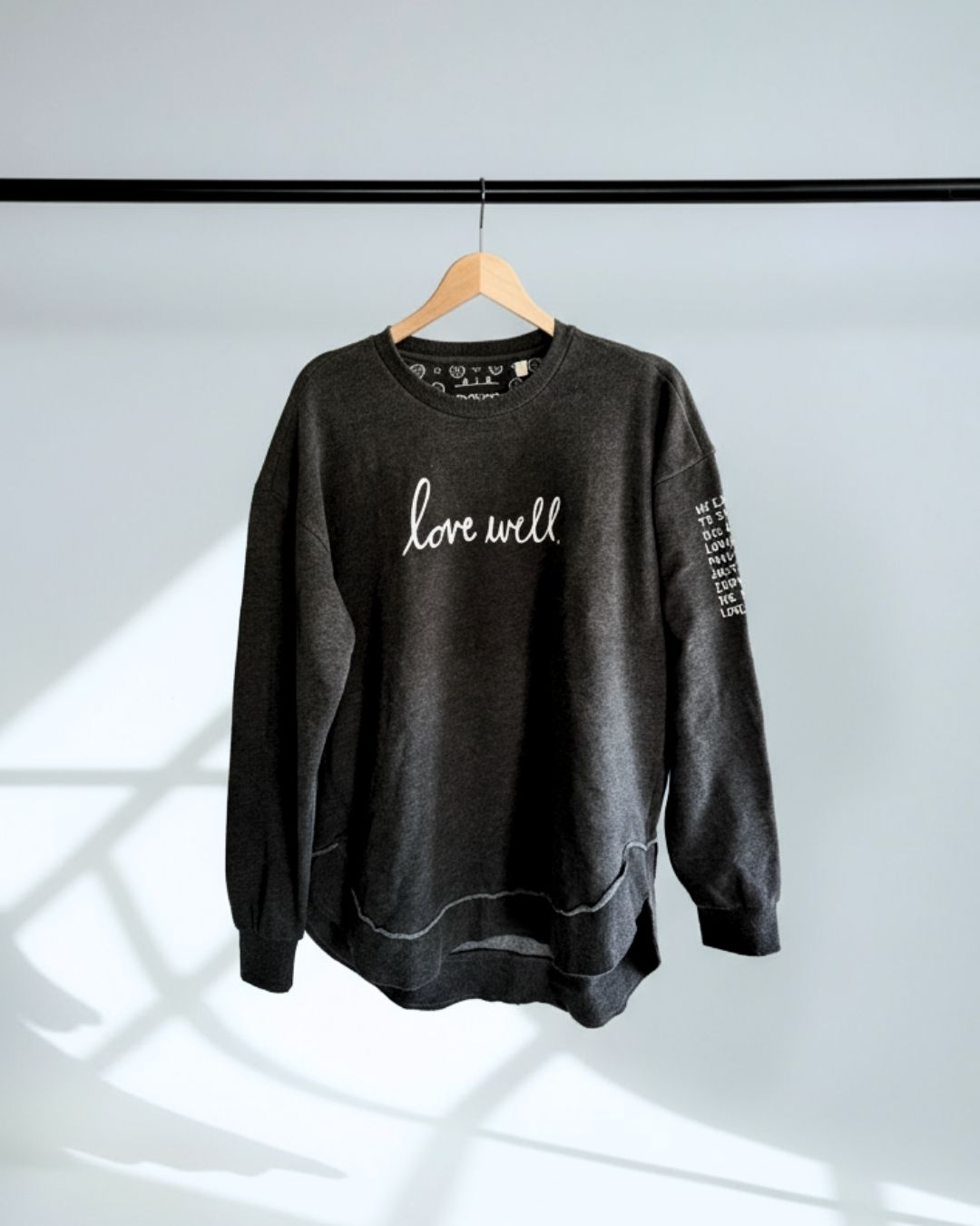 Love Well Original Script Poncho Sweatshirt in Black