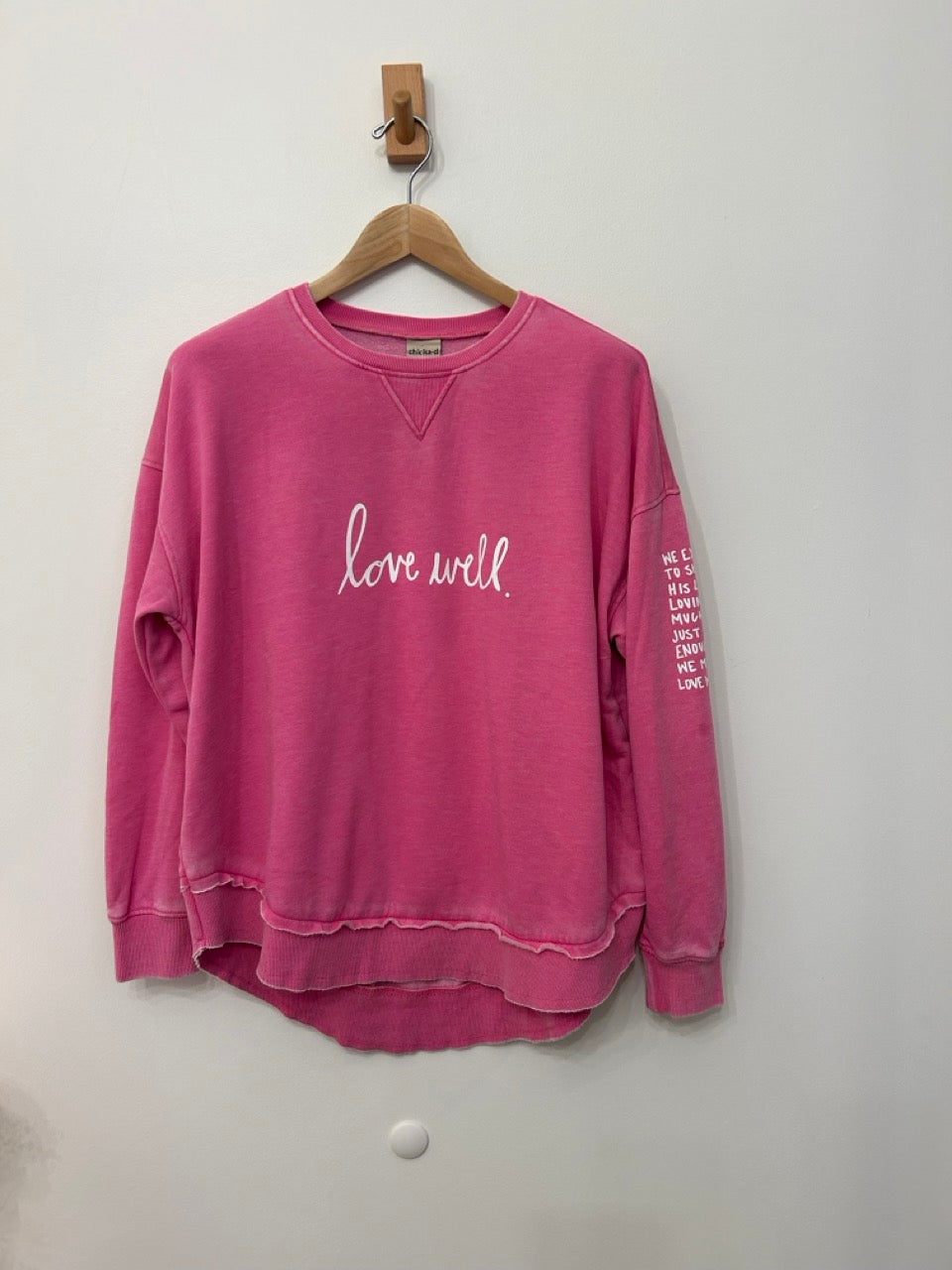 Love Well Original Script Poncho Sweatshirt in Bubblegum Pink