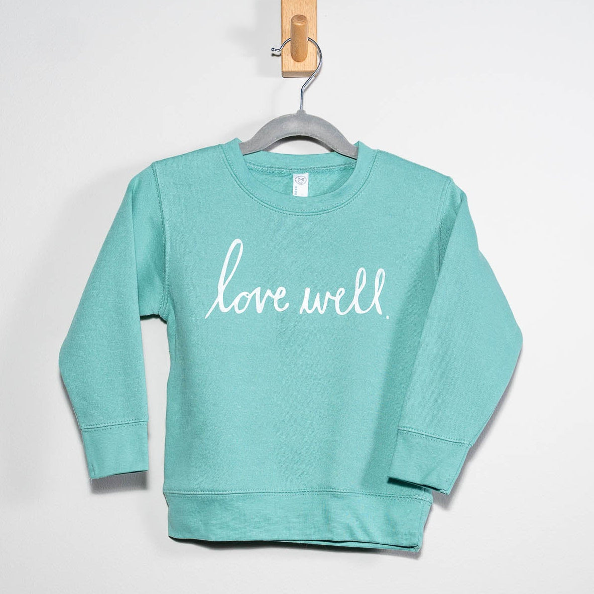 Love Well Original Script Toddler Sweatshirt in Salt Water