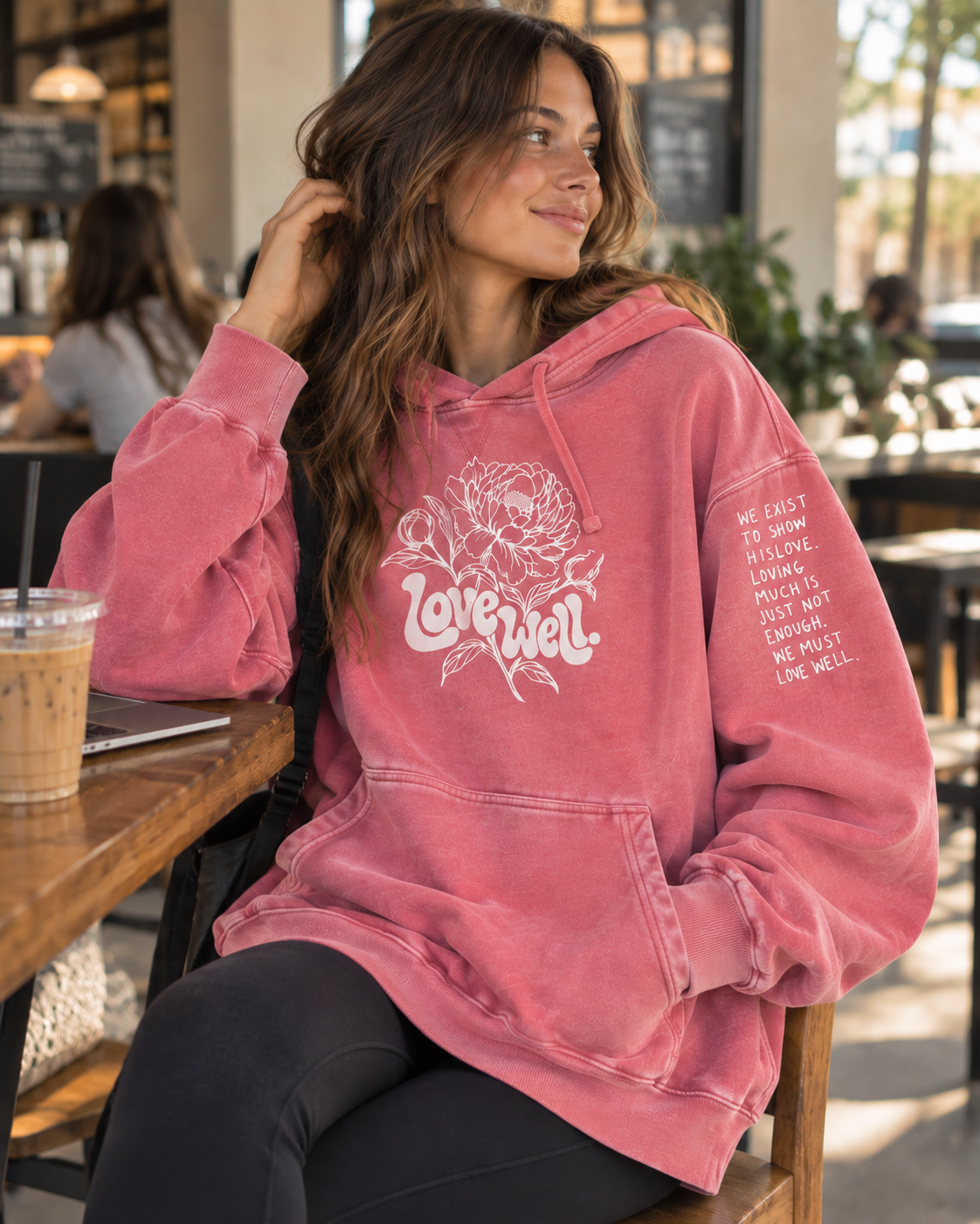 Love Well Peony Hoodie in Washed Pink