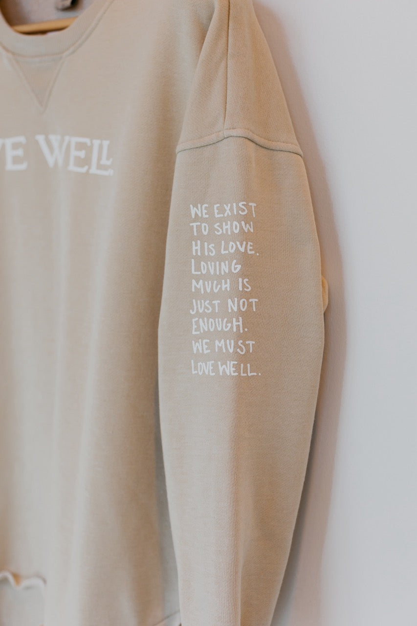 Love Well Poncho Sweatshirt in Cream