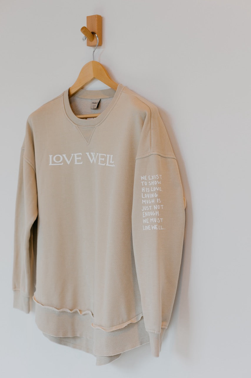Love Well Poncho Sweatshirt in Cream