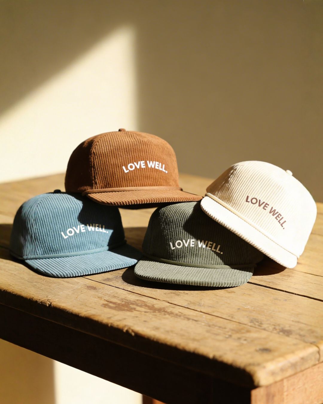 Love Well Vintage Ivy Corduroy Flat Bill Hat