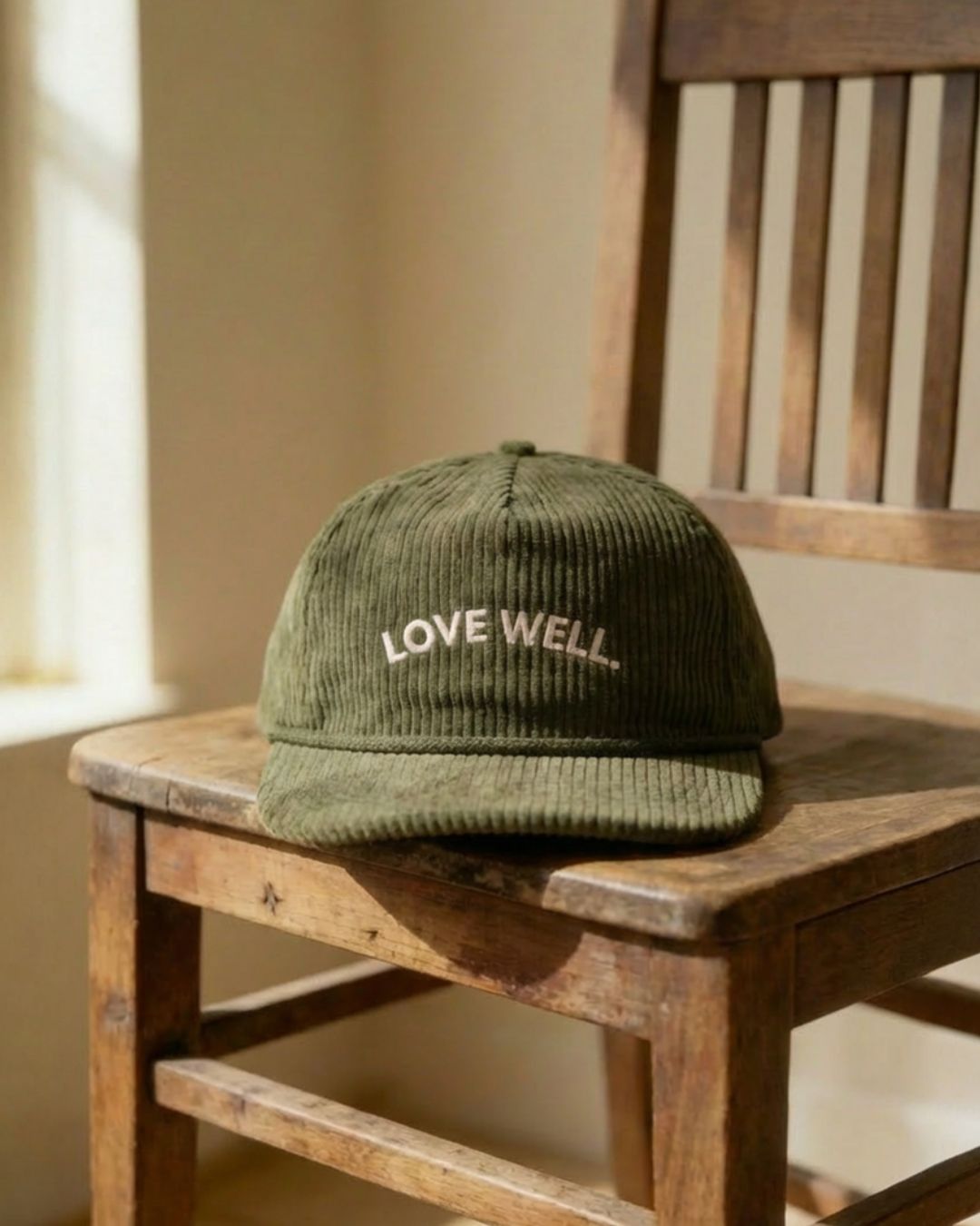 Love Well Vintage Ivy Corduroy Flat Bill Hat