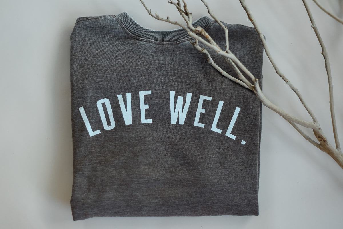 Love Well Vintage Ivy Crew Sweatshirt in Espresso