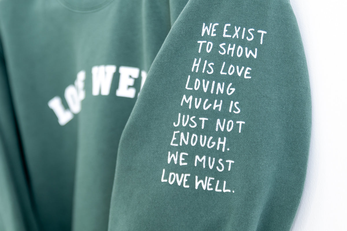 Love Well Vintage Ivy Crew Sweatshirt in Pine