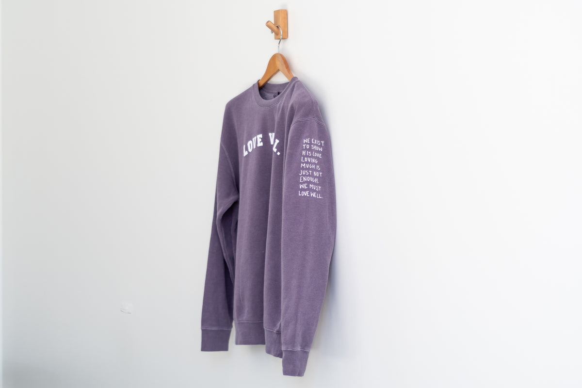 Love Well Vintage Ivy Crew Sweatshirt in Plum