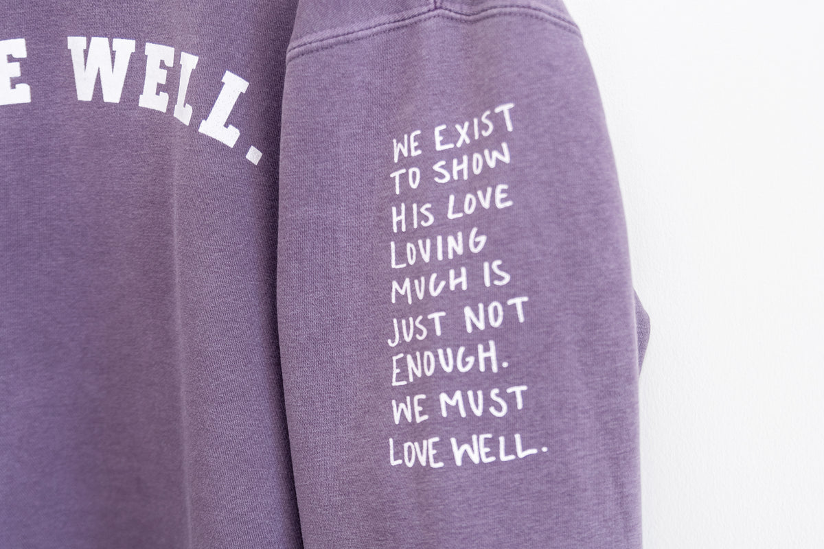 Love Well Vintage Ivy Crew Sweatshirt in Plum