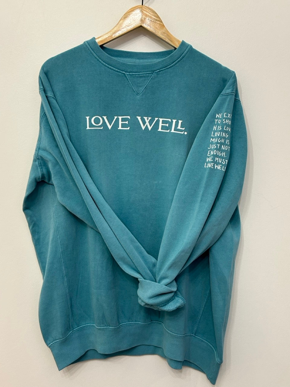 Love Well Vintage Ivy Crew Sweatshirt in Turtle Bay Green