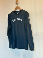 Love Well Vintage Ivy Long Sleeve Tee in Steel Blue