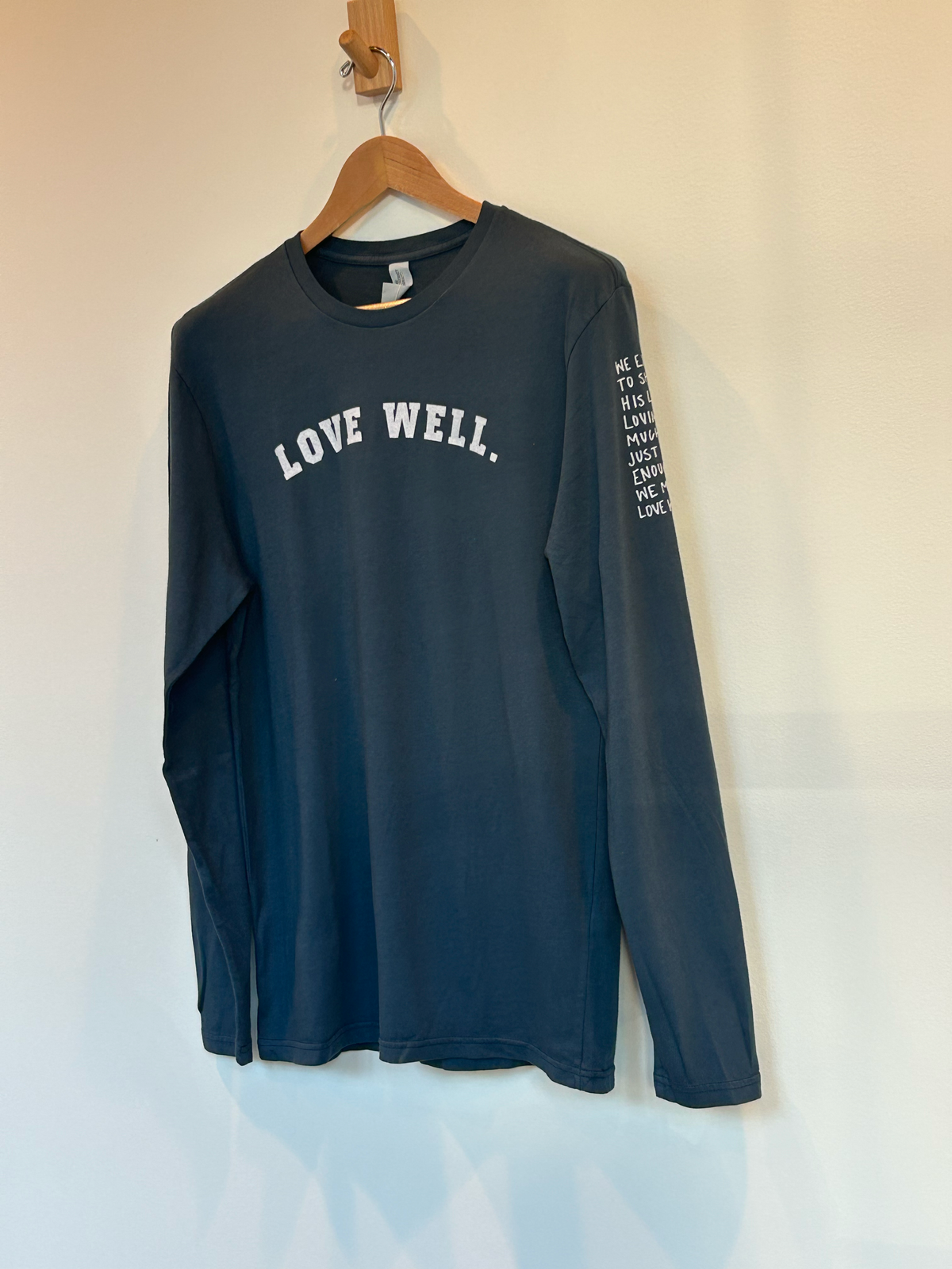 Love Well Vintage Ivy Long Sleeve Tee in Steel Blue