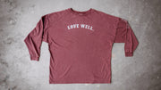 Love Well Vintage Ivy Oversized Long Sleeve Tee in Merlot
