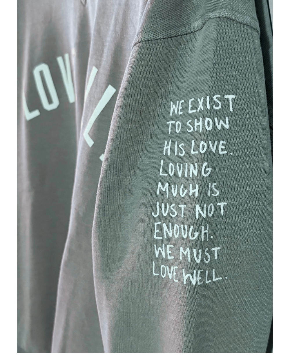 Love Well Vintage Ivy Poncho Sweatshirt in Faded Denim