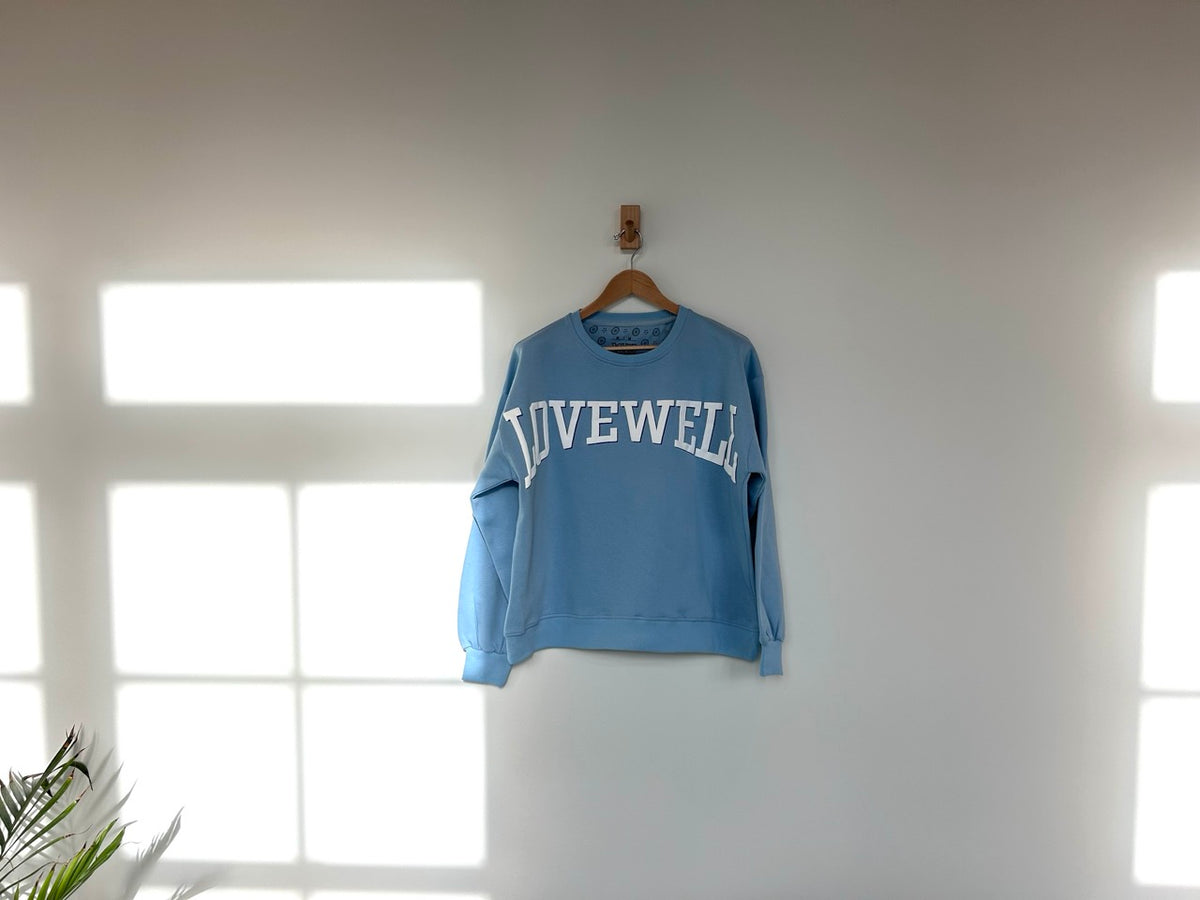 Love Well Vintage Ivy Puff Sweatshirt in Beach Blue