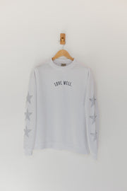 Love Well Vintage Ivy Rhinestone Sweatshirt in White