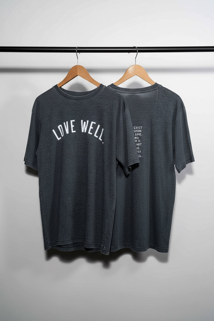 Love Well Vintage Ivy Washed Tee in Black