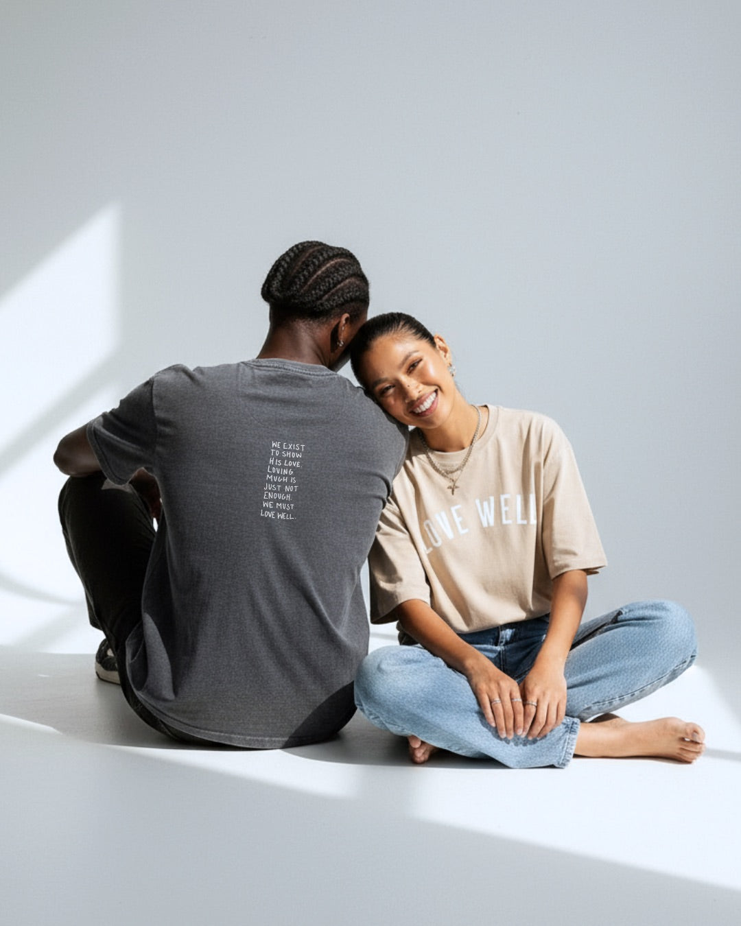 Love Well Vintage Ivy Washed Tee in Black