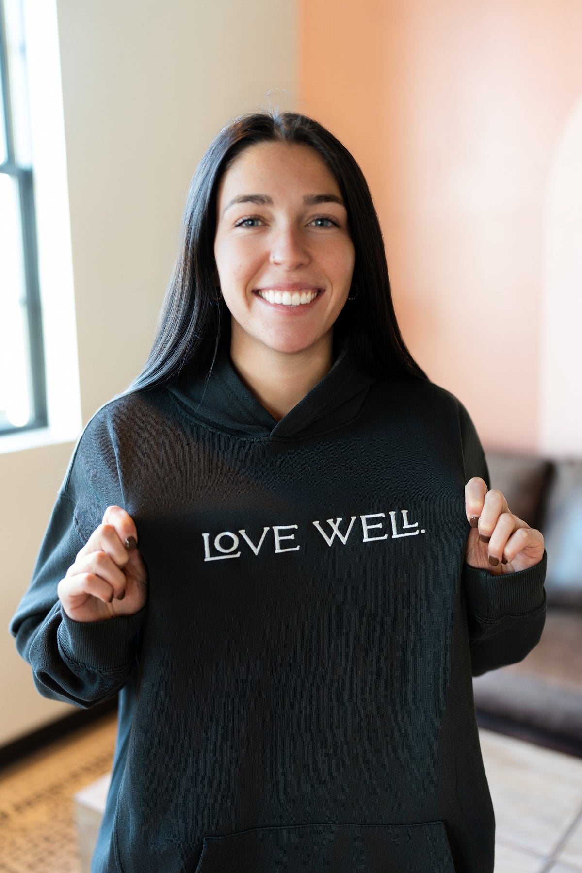 Love Well Washed Hoodie in Black