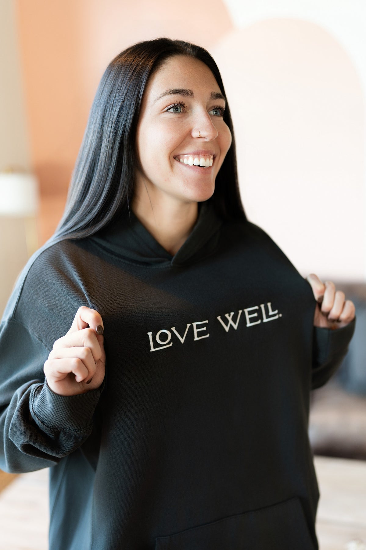 Love Well Washed Hoodie in Black