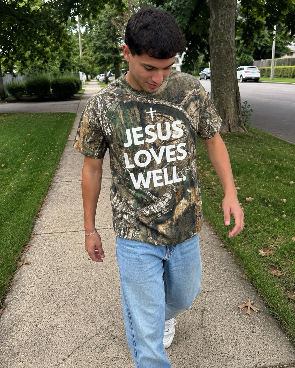 Realwood Camo Jesus Loves Well Tee