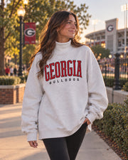 Georgia Bulldogs Mock Neck Sweatshirt - Gray